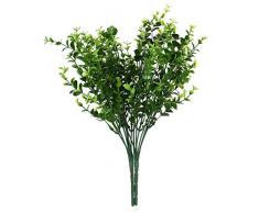 LEORX 2 Pcs casa piante Decorative plastica foglie pianta Aglaia Odorata per decorazione di nozze (verde)