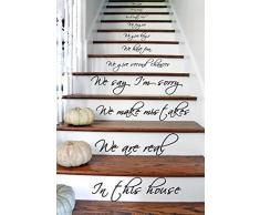 (44x80 cm) In this House We Do We Love, Parole Scritta Citazione Scale O Murale Adesivo Vinile Arte Murale,decalcomania