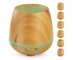 GeeRic Diffusore di Oli Essenziali Piccolo,120ML USB Diffusore di Aromi con 7 Colori LED Mini Diffusore Aromaterapia Umidificatore Ultrasuoni Umidificatore Silenzioso per Natale Regalo Marrone