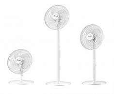Ardes AR5PR403V TRIO Ventilatore Multifunzione 3 in 1, in Pochi Gesti Diventa Piantana 130 cm, Piantana 102 cm, Tavolo 56 cm, 3 velocità, 5 Pale, Base Tonda 42 cm