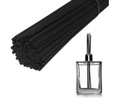 Bastoncini per Diffusori Reed 150 Pezzi Rattan Diffusore Ambiente Bastoncini di fibre naturali Reed Sticks Olio Aroma (24 cm x 3 mm, Nero)