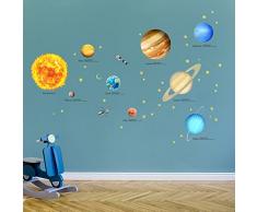 DECOWALL DS-2007 Sistema solare Adesivi da Parete Decorazioni Stickers Murali Soggiorno Asilo Nido Camera Letto per Bambini decalcomanie