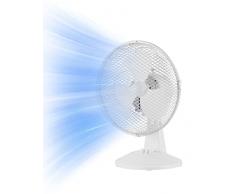 Midea FT23-21M Ventilatore da Tavolo 25W Diametro 23cm Ventilatore Silenzioso Ventola a 3 pale, 2 Livelli di velocità, oscillazione 80°Bianco