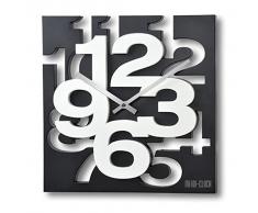 GMMH 3 D Moderno Orologio da Parete di Design 1106 Orologio da Cucina Bagno Ufficio Orologio Decorazione Tranquillo (Nero Bianco), nero/bianco