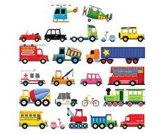 DECOWALL DS-8004 27 Transports Autocollants Muraux Mural Stickers Chambre Enfants Bébé Garderie Salon (Petit)