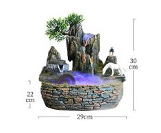 TangMengYun Rockery Indoor Fontana di Acqua di Riciclaggio Waterwheel Vento Ruota di trasferimento della Sfera di Pesci dello Stagno for Il Desktop Fontana Ornamenti 29 * 22 * 30cm