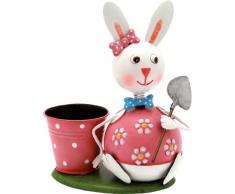 Portavaso Giardiniera La Coniglietta Flora Cm.23 h. in metallo verniciato