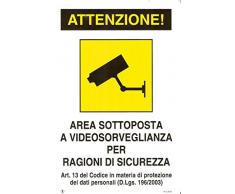 CARTELLO TARGA CM 20X30 AREA VIDEOSORVEGLIATA SOTTOPOSTA A VIDEOSORVEGLIANZA