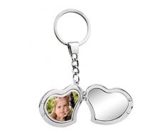 Ten Portachiavi specchio portafoto doppio cuore cod.EL7949 cm 19,5x4,5x0,7h by Varotto & Co.