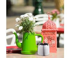 Relaxdays Posacenere Antiruggine, per Esterni e Interni, Antiscivolo, Portacenere Antivento, Acciaio Inox, Argento, 7,5 x 8 cm