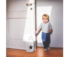 Relaxdays 10022827_111 Fermaporta in Stoffa a Pavimento Sacchetto con Stella Alto con Manico Decorativo HxLxP: 25 x 12 x 12 cm Grigio