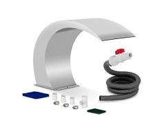 Uniprodo Cascata da Giardino a Lama dAcqua Fontana con Piede Uni_Water_13 (30 cm, Acciaio Inox 304)