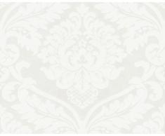 Livingwalls 554338 - Carta da parati in TNT, stile neobarocco, colore: Bianco