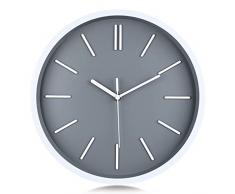 Lafocuse Moderno Orologio da Parete Grigio e Bianco senza Numeri Silenzioso Orologio al Quarzo Minimalista per Soggiorno Cucina Camera da Letto 30cm