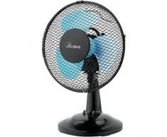 ARDES - AR5EA23B Ventilatore da Tavolo Silenzioso 3 PALE NEW EASY 23 - Ventilatore Ardes Total Black Oscillante con Inclinazione Verticale e Comando Manuale - Ventilatore Ardes da Tavolo 2 Velocità