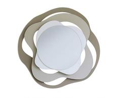 Arti & Mestieri Isotta - Specchio di Design 100% Made in Italy - in Ferro, 83 x 80 cm - Beige, Nocciola e Bianco