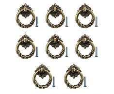 8 PCS Maniglie Retrò per Cassetti, stile Europeo Mobili da Cucina Armadietto a Cassettiera Maniglione, Bronzo Maniglia a Tiretto del Cassetto Retrò,per Cassetti, per Porte, Cassettiere (Bronzo)