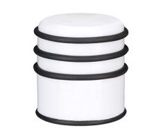Relaxdays 10025517_49 Bianco Fermaporta a Pavimento, Pesante, Blocca Porte e Finestre, 7 Cm, 3 Anelli in Gomma, 8 X 7 X 7 Cm