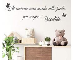 Adesivi Murali bambini Nome personalizzato con farfalle frase dedica amore Adesivo Murale cameretta Wall Stickers Personalizzati nursery Decorazione da muro bambina bambino adesivo personalizzabile