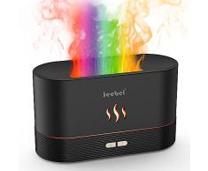 Jeebel Diffusore di Oli Essenziali LED, Diffusore di Oli Essenziali Elettrico, Umidificatore di Portatile Diffusore di Aromi con Effetto Speciale Fiamma per Aromaterapia di Casa/Ufficio/Camera Letto