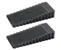 Fermaporta in Gomma, 2pcs Cuneo Ferma Porta e Finestra,Antiscivolo,con Altezza Regolabile,Protezioni per Porta Interne e Finestre Casa Ufficio, Nero