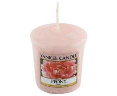 Yankee Candle 1507695E Candele Votive Profumate Peonia, 49 gr, Cera, Rosa, 4.7 x 4.5 x 5.3 cm