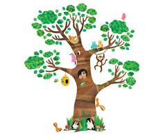 DECOWALL DL-1709 Albero Gigante Animali Adesivi da Parete Decorazioni Stickers Murali Soggiorno Asilo Nido Camera Letto per Bambini decalcomanie…