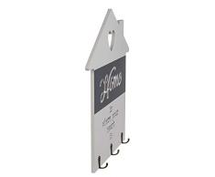 ootb Appendichiavi in Legno Bianco/Grigio, Home Where The Heart is, con 3 Ganci, 27 x 40 cm, Multicolore