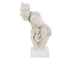 Soprammobile scultura decorativa da tavolo sacra famiglia design moderna gesso nocciola base bianca per soggiorno camera da letto