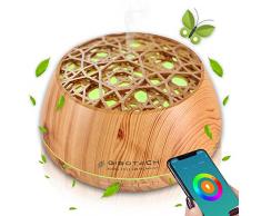 GISOTECH Diffusore Di Oli Essenziali Alexa 400 ml,Altoparlante Bluetooth,Smart App WiFi,30 luci led,Profumatore per Ambienti,Umidificatore Ambiente,Diffusore Olio Essenziale,per Casa Ufficio Yoga