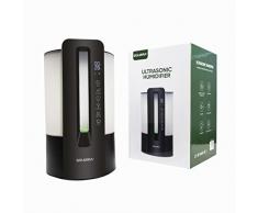 Umidificatore Ambiente ad Ultrasuoni, Nero, 4L, 4 Livelli di Diffusione, Funzione di Umidità Costante, Luce Notturna, Certificato CE e RoHS