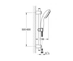 Grohe 27949000 Vitalio Start 100 Set Asta Doccia, 2 Getti, Cromo