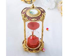 15 Minuti Clessidra Timer-Creativo Metallo Antico Orologio Da Tavolo In Cristallo Vintage Orologio Da Sabbia,Colonna Intagliata Unica Clessidra Clessidra,Regalo Di Compleanno Per Matrimoni Accessori P