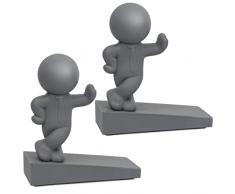 Omoojee Fermaporta decorativo, confezione da 2, efficace per tenere la porta aperta, carino cuneo per porta per casa e ufficio, grigio