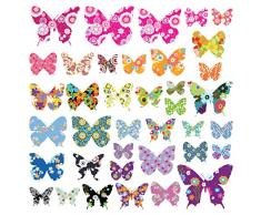 DECOWALL DS-8021 38 Farfalle Colorate (Piccolo) Adesivi da Parete Decorazioni Stickers Murali Soggiorno Asilo Nido Camera Letto per Bambini decalcomanie