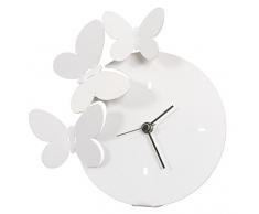 ARTI E MESTIERI - Orologio Farfalle da Tavolo Bianco