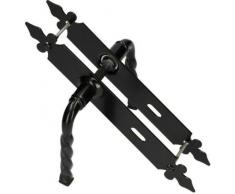 KOTARBAU Maniglia per porta, 90 mm, PZ/BB, colore nero, universale, per interni ed esterni, in ferro battuto, antiruggine (BB)