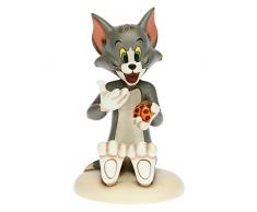 THUN - Soprammobile Gatto Tom con Coccinella Portafortuna - Accessori per la Casa da Collezionare - Linea Tom e Jerry, Warner Bros - Formato Piccolo - Ceramica - 7,2 x 7,6 x 11,6 h cm