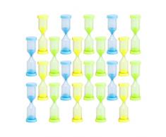 TOYANDONA 24Pcs Clessidra Timer Sabbia Orologio Giocattoli Tootybrush Timer per Bambini Giochi Classroom Home Office Decorazione della Cucina ( Colore Casuale )