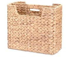 Decorasian Portariviste intrecciato in giacinto dacqua - Portariviste con 2 scomparti - Portariviste con divisori per libri, riviste e giornali