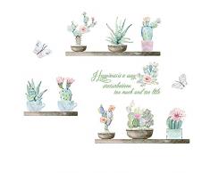 milaosk Adesivi Murali Decorazioni Parete Adesive Removibile Sticker Adesivo da Parete Cactus Adesivi Arte Fai Da Te Decorazione Murale Soggiorno Camera da Letto Cucina (30*90CM)