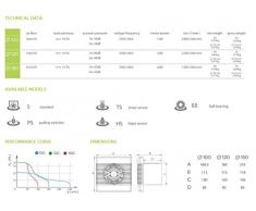 Cucina Premium muro del bagno ad alto flusso aspiratore 150 millimetri con timer di ritardo off