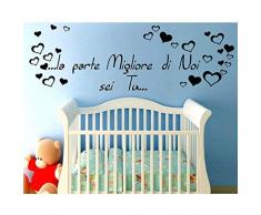 Adesivo Murale Wall Stickers Frase Citazione Dedica Figli Amore la Parte migliore di noi sei Tu Adesivi Murali Decorazione interni Camera da Letto Testata Letto