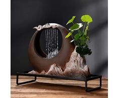 HAKLAKY Fontanella da Interni Fontana Tavolo con Water Mist, Ceramica Fontana Decorativo umidificatore Adatto for Desktop Indoor Fontana Zen Feng Shui