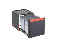 FRANKE Kitchen Systems Sorter Cube 40 134.0039.330 - Pattumiera a Incasso, con Sistema Estraibile a Mano, 34,8 x 33,5 x 40,7 cm, Colore: Nero