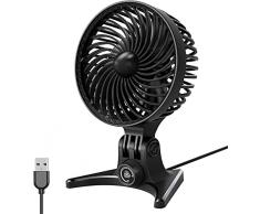 ZOEYEA Ventilatore USB,Mini Ventilatore da tavolo silenzioso Portatile,controllo del vento rotante,Piegatura a 130°,ventilatore potente per ufficio, casa e allaperto (nero)