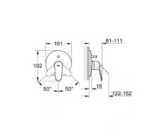 Grohe 19548002 Miscelatore Monocomando Ad Incasso per Vasca/Doccia-Parte Esterna, Cromo