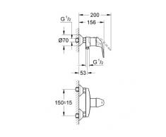 Grohe 23268000 Miscelatore Monocomando Esterno per Doccia, Cromo