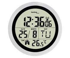 technoline WT3005 Orologio Digitale da Parete per Bagno, Argento, Ø 147 x 79 mm