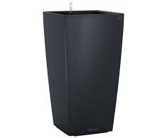 Lechuza Cubico Color 22 Set Completo Vaso in Resina per Piante, ardesia